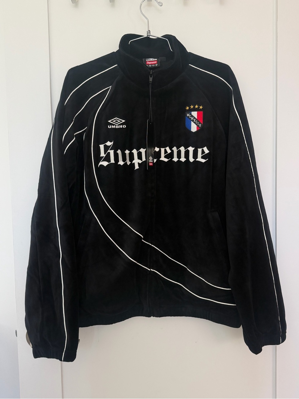 Supreme Umbro Velour Track Jacket Black Size Medium